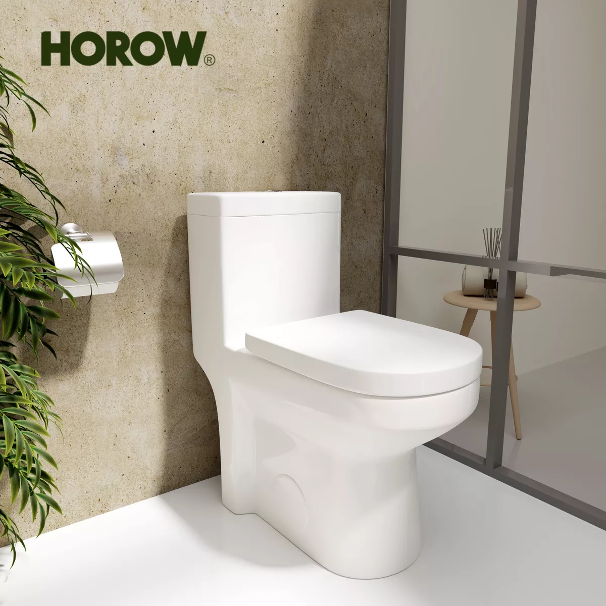 Compact One Piece Toilet Modern Powerful Flush Toilet 10 Rough