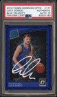 LUKA DONCIC SIGNED 2018 DONRUSS OPTIC BLUE VELOCITY ROOKIE CARD PSA/DNA AUTO 10