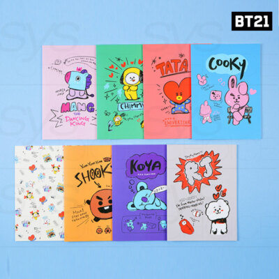 BTS BT21 Official Authentic Goods Line Note Doodling Ver 8SET By