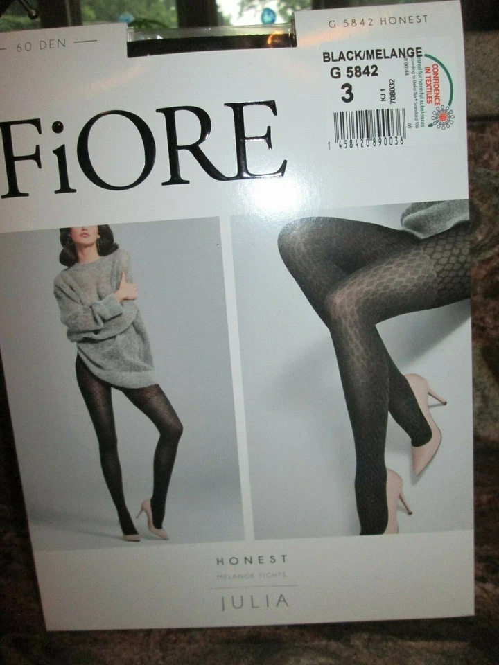 FIORE HONEST DESIGNER MEDIAS PANTIMEDIAS NEGRAS Y MELANGE 3 TALLAS 40 DENIER Foto 4 de 4