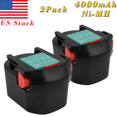 2Pcs 12V 4.0Ah Ni-MH Battery For Ridgid 130252002 AEG B1215R B1214G B1215R BS12X