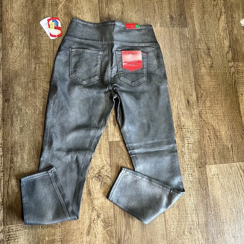 NWT Spanx Solace Pewter Wax Denim Leggings SZ- Large Metallic Gray Stretch City - Picture 19 of 21