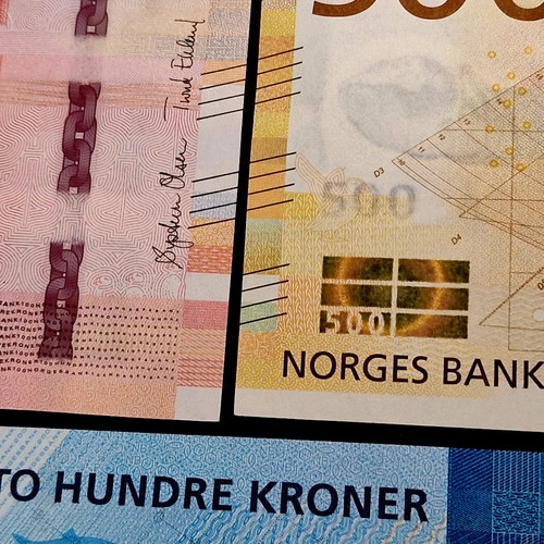 Norway Full Banknote Set – 5 x UNC Paper Money Bones 1000, 500, 200, 100, 50 KR - Picture 3 of 9