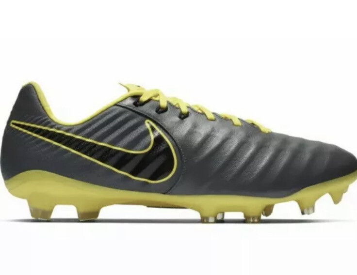 Nike Tiempo Legend 7 Pro FG Gray Yellow Mens Size 11 Soccer