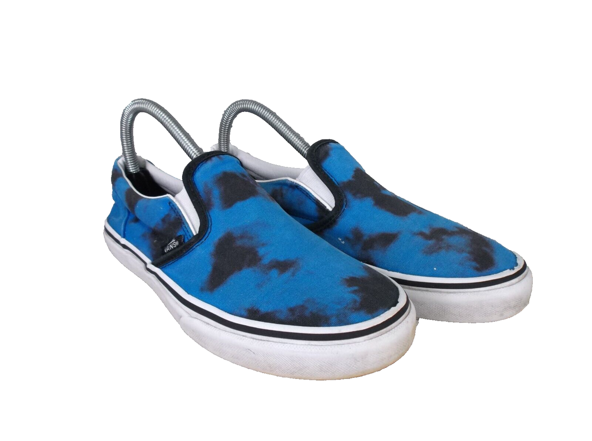Vans Off The Wall Shoes Blue Black Canvas tie Dye SlipOn  display picture 1
