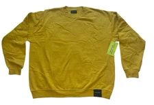 AKIRE SPORT Erika Costell Small  OVERSIZED BOYFRIEND Crew Neck Yellow SHIPS FAST