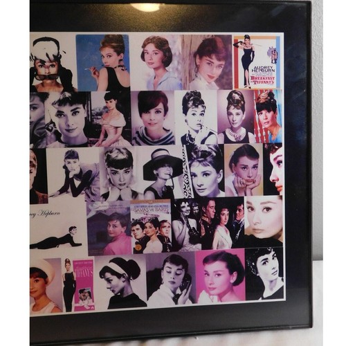 AUDREY HEPBURN , VINTAGE, ACTRESS PHOTO COLLAGE, FRAMED, - Picture 4 of 5