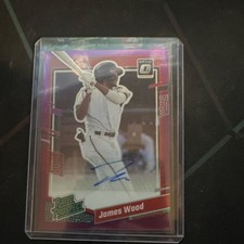 Panini 2023 Donruss Optic James Wood Rated Prospect Red Mojo Prizm Auto /49