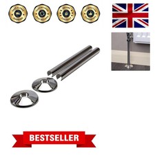Quick-Fit Chrome Pipe Covers - 200mm Length for 15mm Central Heating Pipes