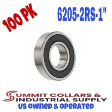 6205-2RS-1, 6205LLU16, 205PP16 Sealed Radial Ball Bearing 1"X52X15 100PK 
