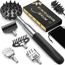 Fathers Day Gift for Dad, Telescoping Back Scratcher with 5 Detachable Scratchin