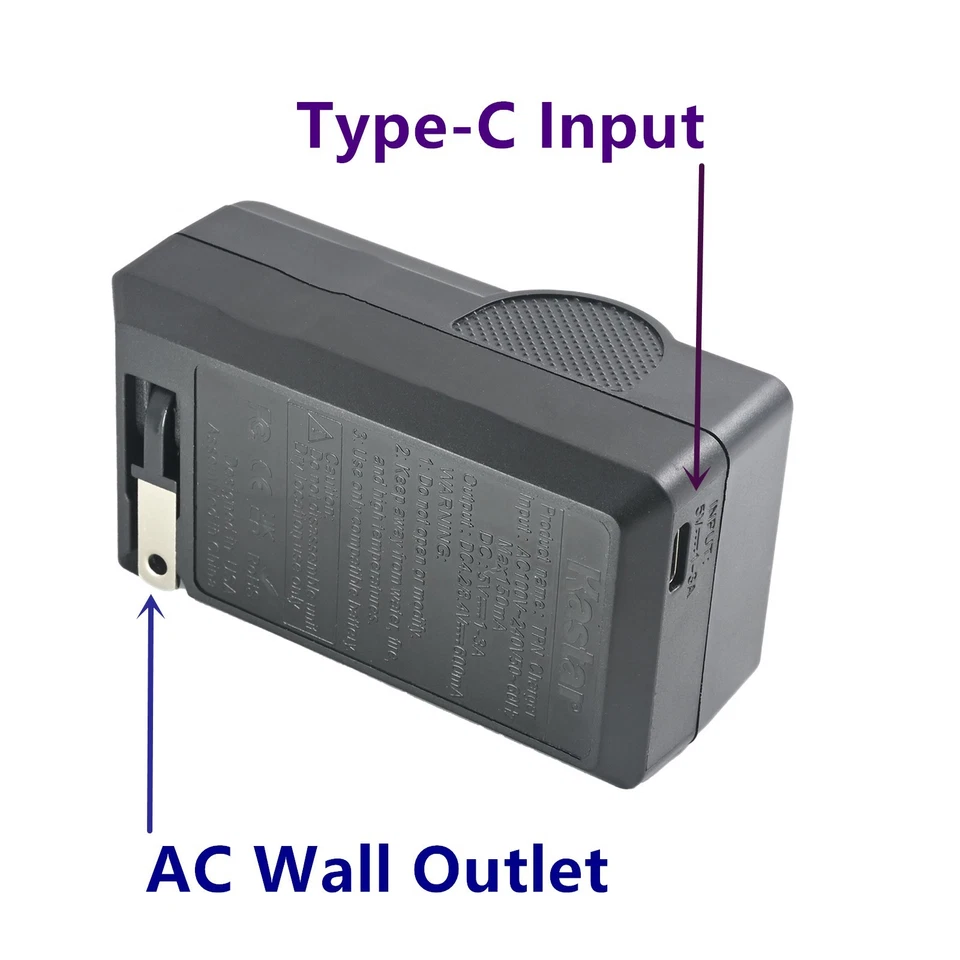 Cargador de batería Kastar CA y USB-C para Sony Cyber-shot DSC-T200 T300 T500 TX1 G3 Foto 4 de 4