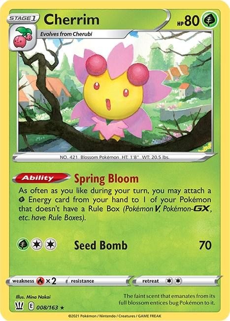 SWSH05: Battle Styles Cherrim 008/163 Pokemon Card - NM