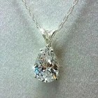 4Ct Pear Cut Lab Created Diamond Women's Solitaire Pendant 14k White Gold Plated