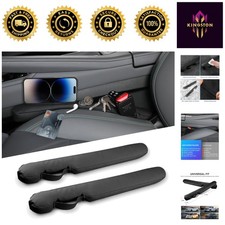 Black Pu Leather Car Seat Gap Filler - Universal Fit For Suvs Trucks