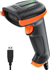 Upgraded USB 1D 2D QR Barcode Scanner Wired, Officially Certified Dustproof Shoc