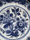 Rare DELFT BLAUW BLUE AND WHITE FLORAL PLATE WITH SMALL HANDLE MADE HOLLAND 9” — photo 2