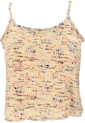 Kurzes Boho Trägertop, luftiges Saree Top - vanille