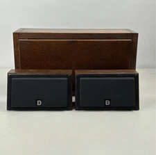 Vintage DLS Desktop Loudspeaker System 3 Pc Set Solid Wood Sound Great Very Rare