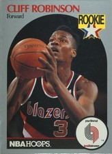 NBA Hoops Clifford Robinson Portland Trail Blazers #250 Rookie 1990-91 Card. rookie card picture