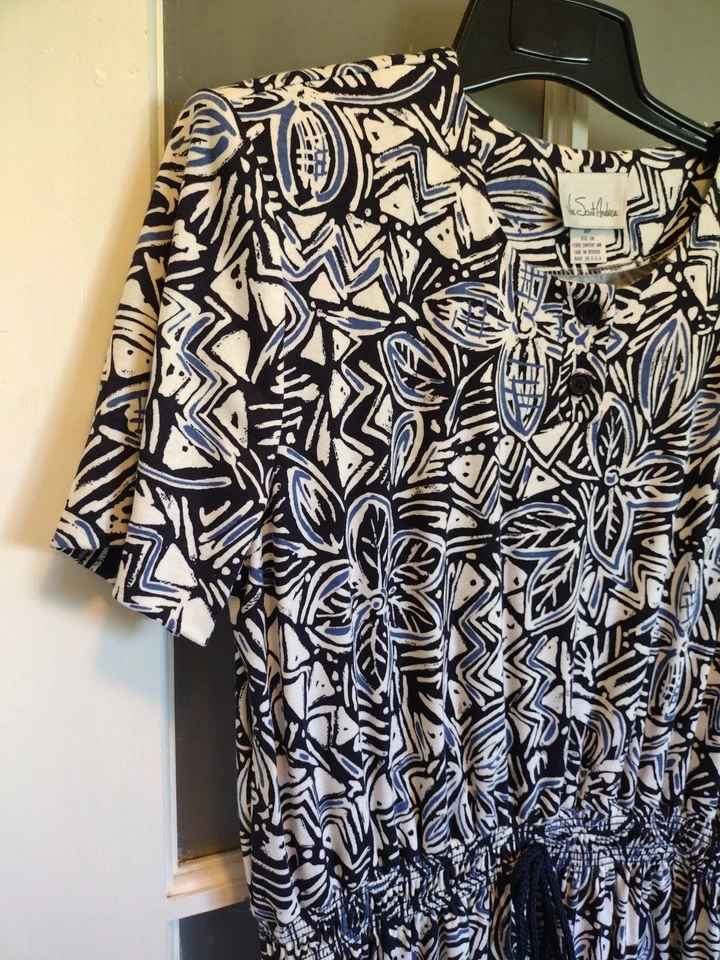 Maxi Vestido para Mujer Via Sant Andrea Talla 16 Vintage Hecho en EE. UU. Fairycore Y2K Azul Marino Foto 2 de 4