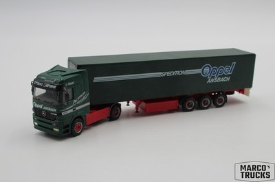 Herpa MB Actros MP1 LH 1843 Planensattelzug ''Oppel Ansbach'' 1:87 /H26484