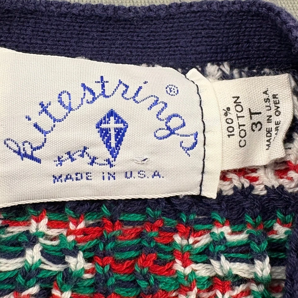 Cárdigan de vacaciones Kitestrings suéter talla 3T verde niños detalles de botones dorados Foto 3 de 4