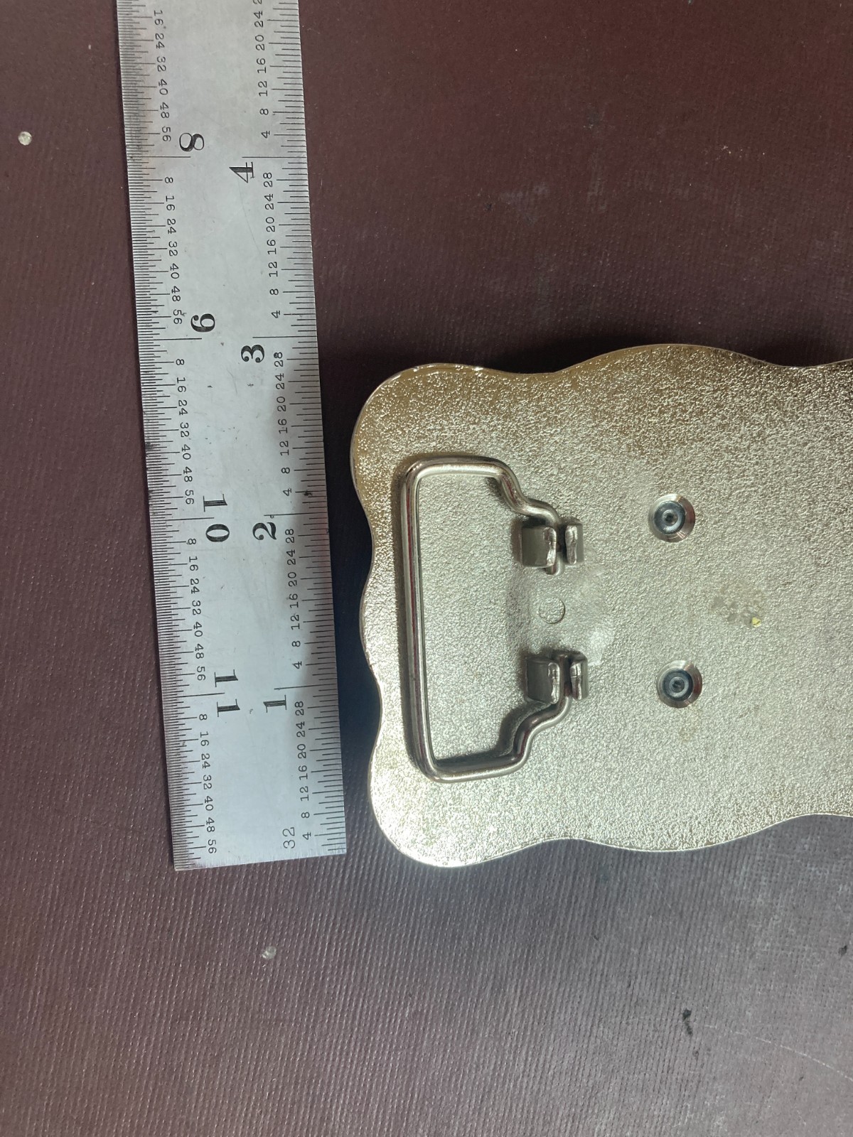 Belt Buckle Silver tone rectangular with Rhinesto… - image 2