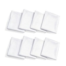 8 Pack Handkerchiefs for Men, 100 Soft Cotton White mens handkerchiefs, 16x1...