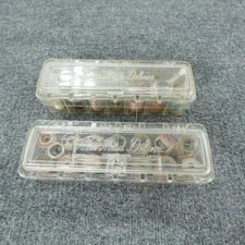 Vintage Tidee Maid Deluxe Thread Box Sewing Organizer Lot of 2 w/ Wooden Spools