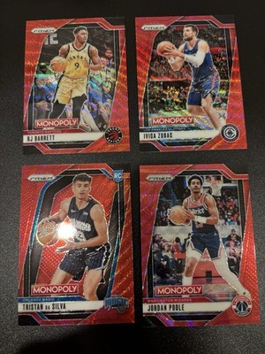 2024-24 Prizm Monopoly Ruby Prizm 4 Card Lot Da Silva Poole Zubac Barrett