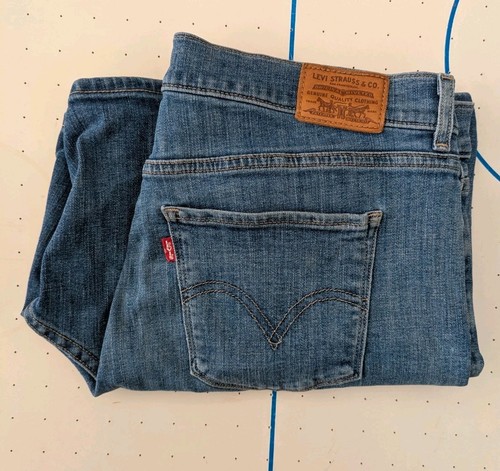 Levi's Premium Womens Classic Shorts Blue Stretch Denim Big E W34* Excellent - Foto 12 di 12