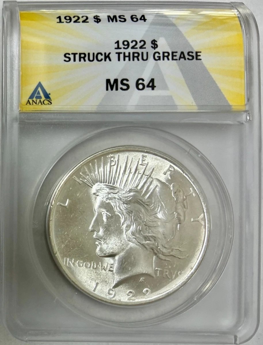 Silver MS 64 Graded 1922 Year Peace Dollars (1921-1935) for sale