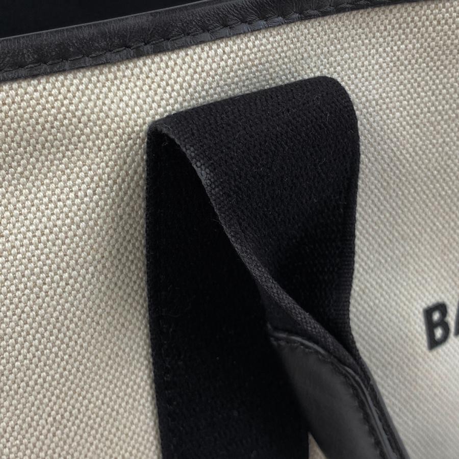 BALENCIAGA Navy Cabas S Handbag Shoulder Tote Bag Canvas Natural Black #BS1879 thumbnail 5