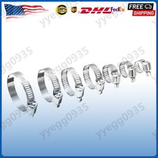 60pcs Adjustable Hose Clamps Worm Gear Stainless Steel Clamp Assortment 7sizes
