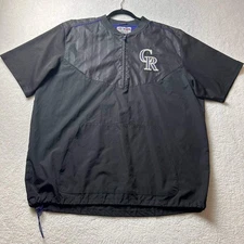 Majestic MLB Colorado Rockies Short Sleeve Pullover Windbreaker Jacket Size XL