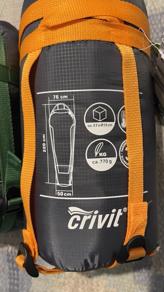2x Crivit Leichtgewicht Mumien Schlafsack Camping ca. 76x220 770g - Bild 3 von 4