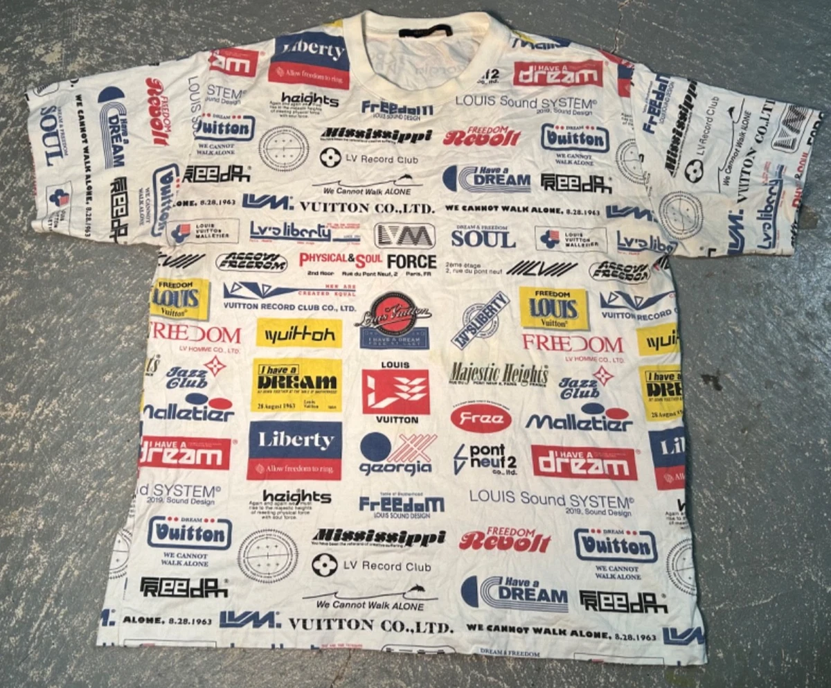 Louis Vuitton All Over Logos Printed T Shirt - Size XL | eBay