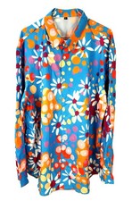 70er Jahre Buntes, Hippie Herren Hemd Langarm Regular Fit Gr. XL