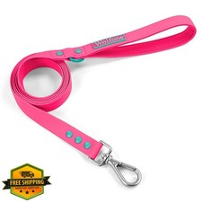 Wolfone Waterproof Dog Leash Pink Peacock 5ft Soft Handle Carabiner