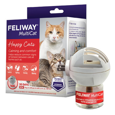 Multicat 30 Day Cat Calming Plug in Pheromone Diffuser Starter Kit, 48Ml - Helps