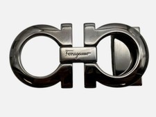 Salvatore Ferragamo Men's Silver Double Gancini Buckle
