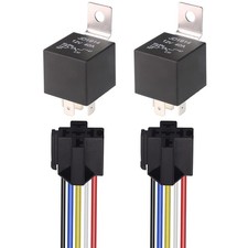 2pcs JD1914 Car Relay Harness 12V 40A 4 Pin SPDT 12AWG Harness Sockets with B...