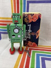 ROBOT LILLIPUT Schylling RETRO TIN COLLECTIBLE - IN BOX - 6.5" Green 2009 Repro