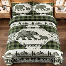 Tritard 3 Piece Cabin Full/Queen Quilt Sets Farmhouse Rustic Reversible
