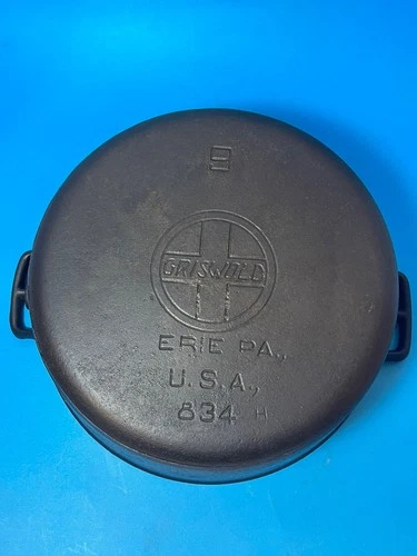 Antique HTF Rare EPU Large Slant Griswold 834 No. 9 Dutch Oven Bottom No lid