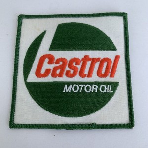 Castrol Motor Oil EMBROIDERED CLOTH PATCH large 4” UNUSED White Background