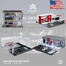 1/64 Diorama Diecast Car Garage Model LED Car Showroom Scene Building Model Toys