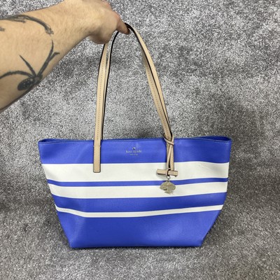 Kate Spade New York Bags Womens Blue White Striped Double