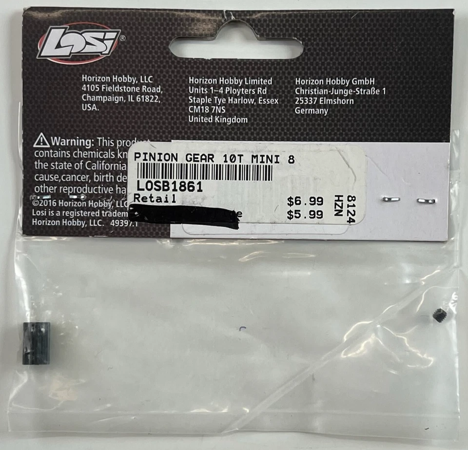 Losi LOSB1861 Mini 8 10T Pinion Gear NEW - Image 2 of 2